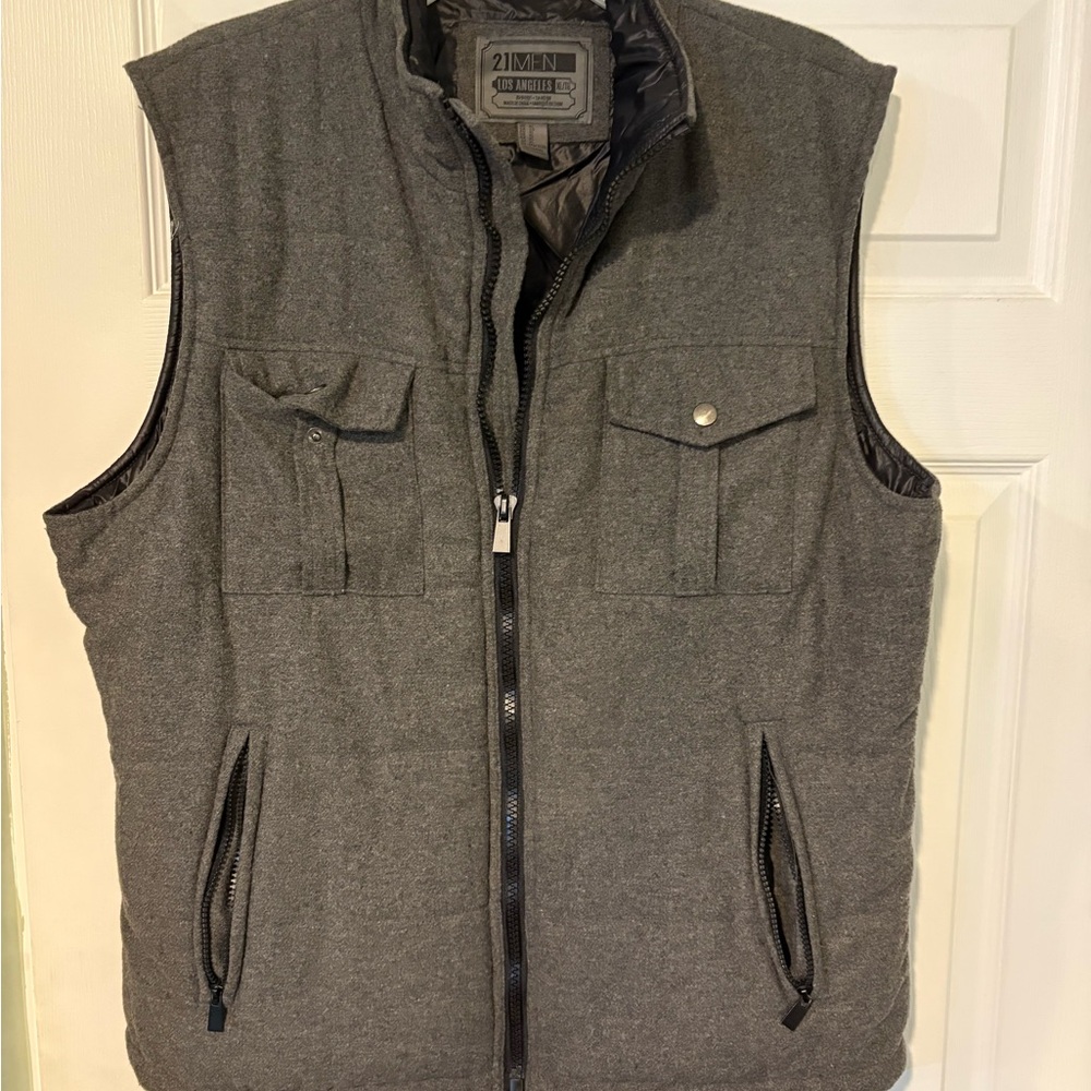 21men Charcoal Quilted Vest
